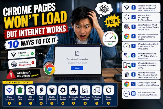 Chrome Pages Won't Load but Internet Works
